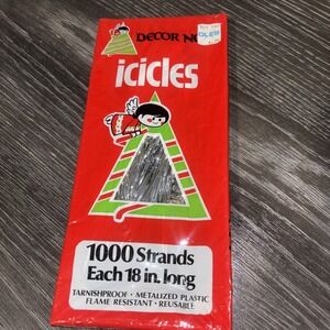 Vintage Holiday Icicle Tinsel – 1000‎ Strands , 18", NOS Value Pack (Sealed)